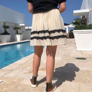 Cream pleated American Rag skater skirt